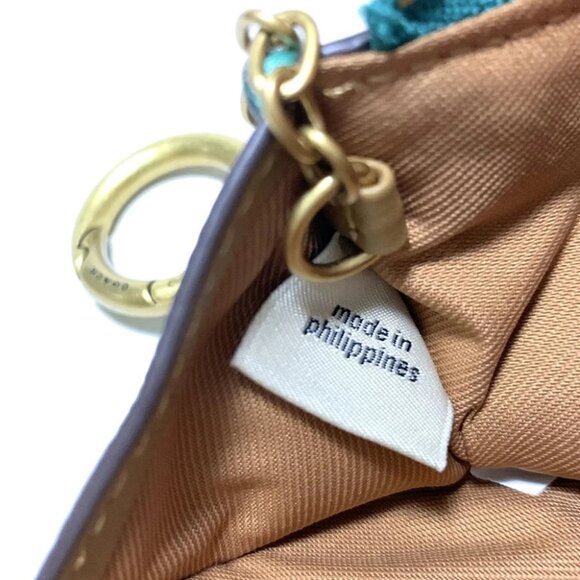 Auth COACH mini skinny CH810 Blue Green Leather - Coin Case - Picture 3 of 5